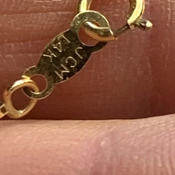 14kt Gold Necklace with CZ pendant. Both marked 14kt chain perfect shape! - Picture 6 of 11